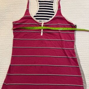 Source Unknown Pink and White Striped Tank Top